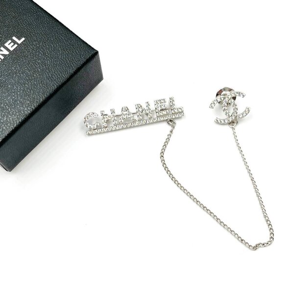 Chanel Rare Silver CC CHANEL Chain Pin Brooch - Picture 2 of 3